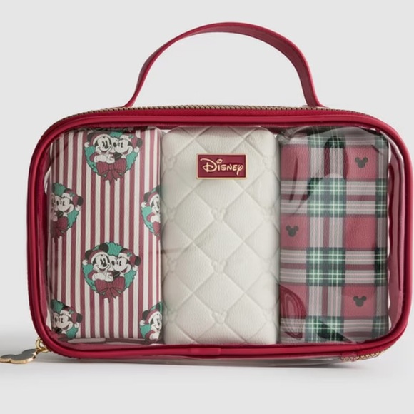 Disney Handbags - Disney's Mickey Mouse and Friends NWT Christmas Makeup Bag Set